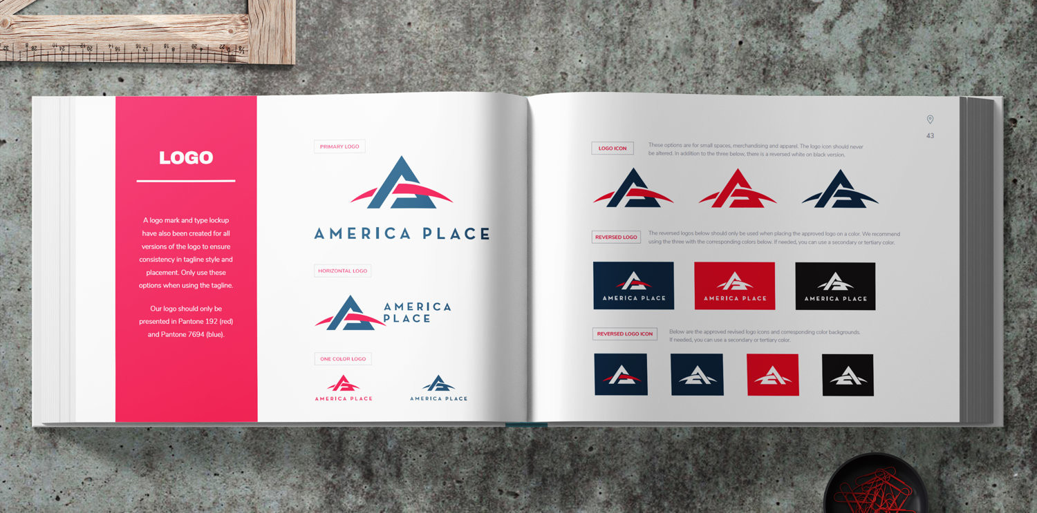 America Place branding booklet